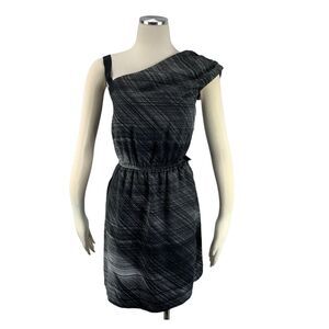 GAP 4 Dress One Shoulder Lined Black Career Party Rush Cinch Waist